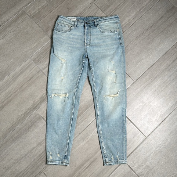 Zara Blue Skinny Jeans with Distressed Details - Picture 1 of 5